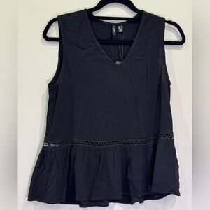 Vero Moda NWT Black Peplum Sleeveless Blouse